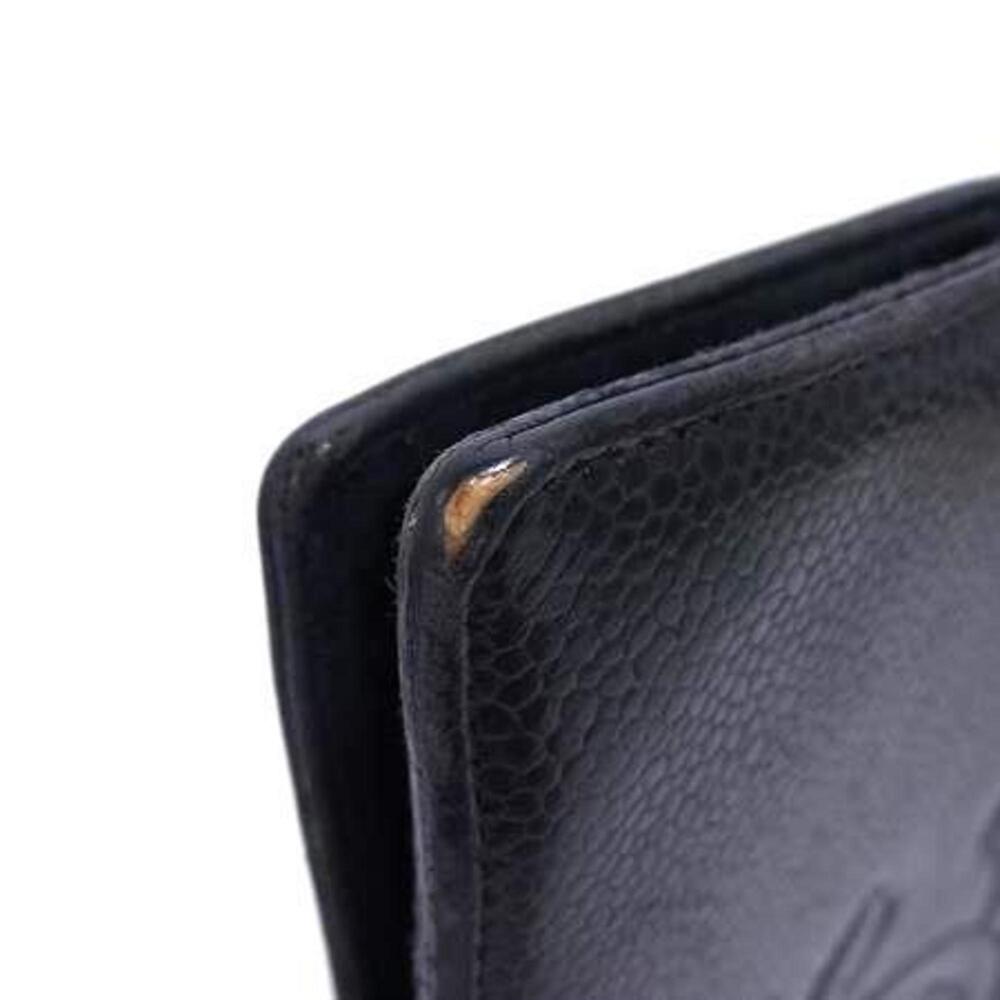 CHANEL Authentic Black Caviar Leather Logo Wallet - Picture 8 of 10